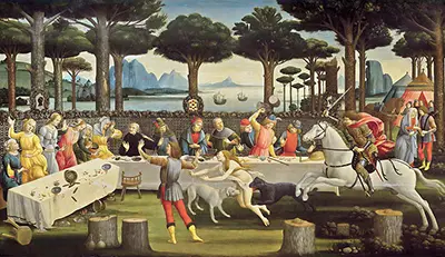 The Story of Nastagio Degli Onesti Banquet in the Pine Forest Sandro Botticelli